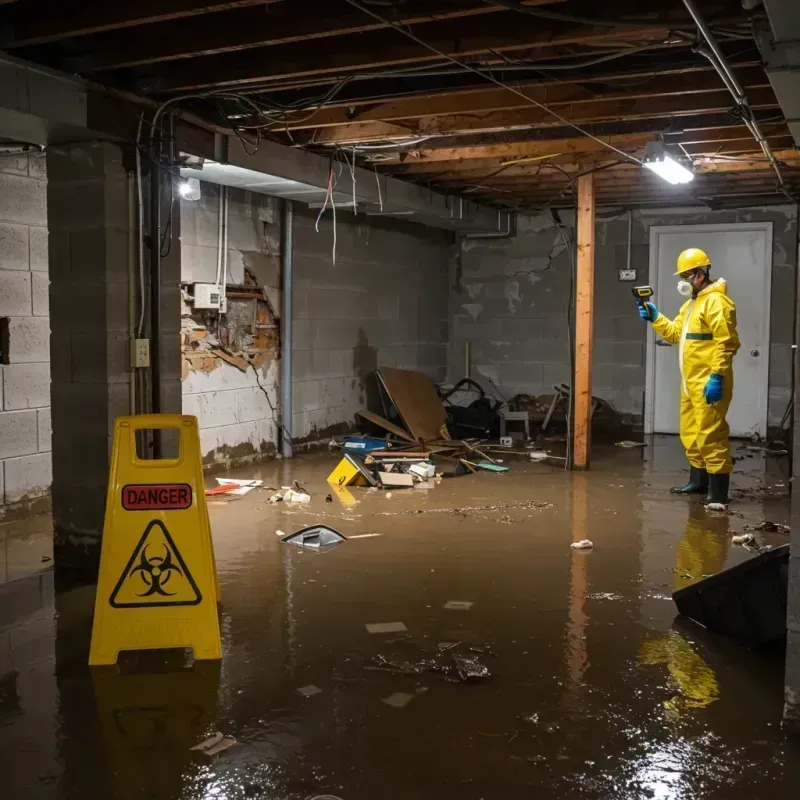 Flooded Basement Electrical Hazard in Bellwood, VA Property