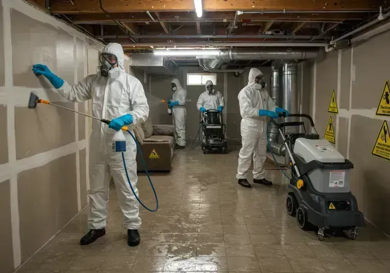 Basement Moisture Removal and Structural Drying process in Bellwood, VA